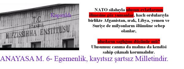 Savaşları yapanlar ulusumuzun sağlığını düşünür mü ?