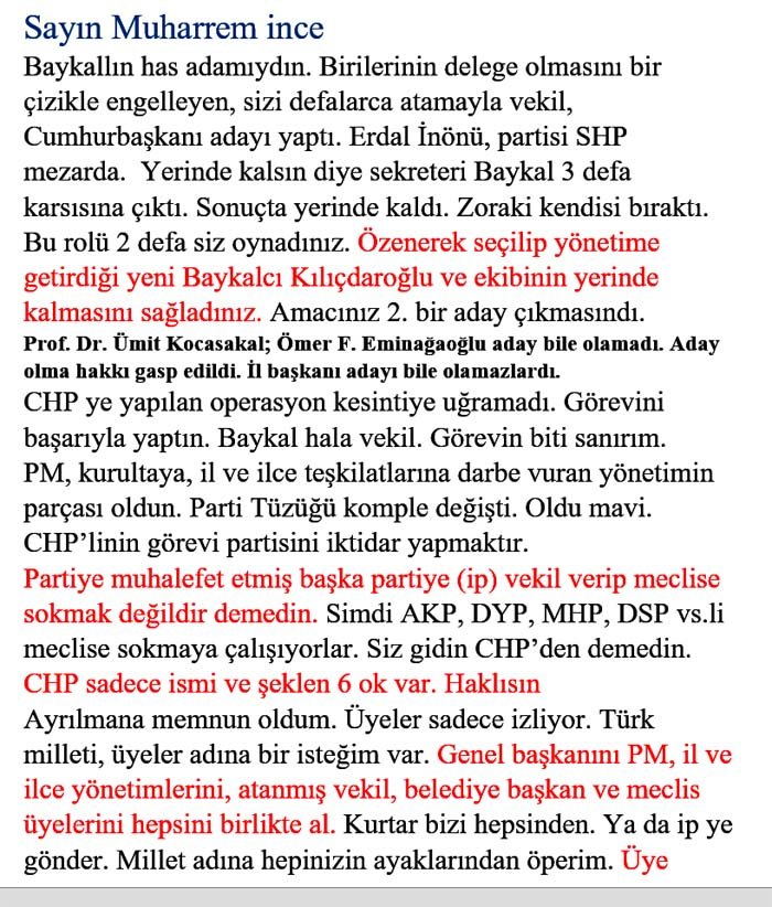 CHP’li biri asla partisinden istifa etmez.